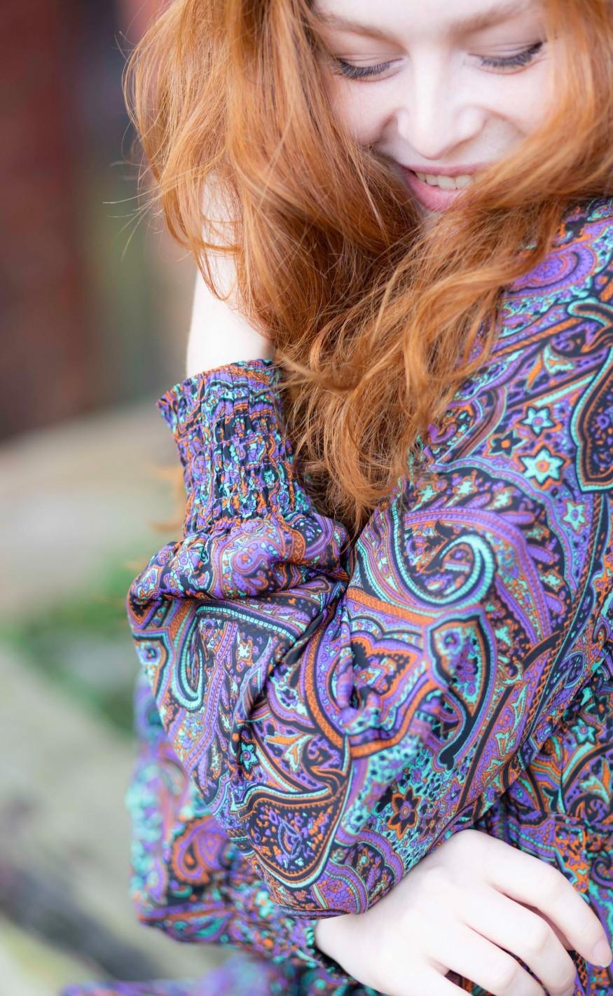 Black Colour Kjole - Luna Boho Long - Vibrant Amber