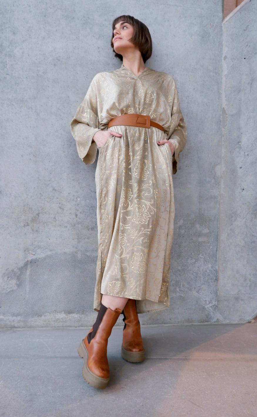 Black Colour Kjole - Luna Dakota Kaftan - Golden Poetic