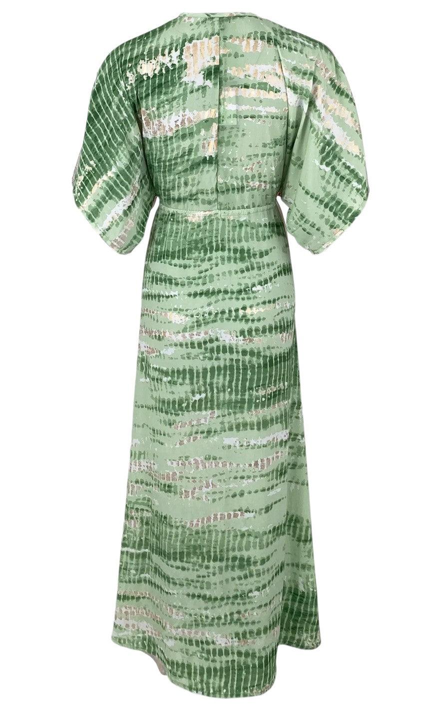 Black Colour Kjole - Luna Long V-Neck - Emerald Gold Tie