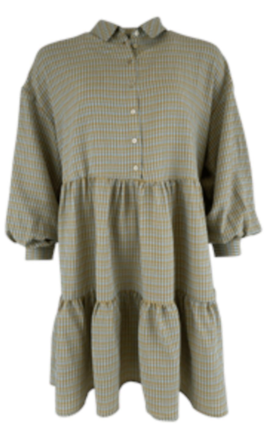 Black Colour Kjole - Raffaela Midi Check - Mint