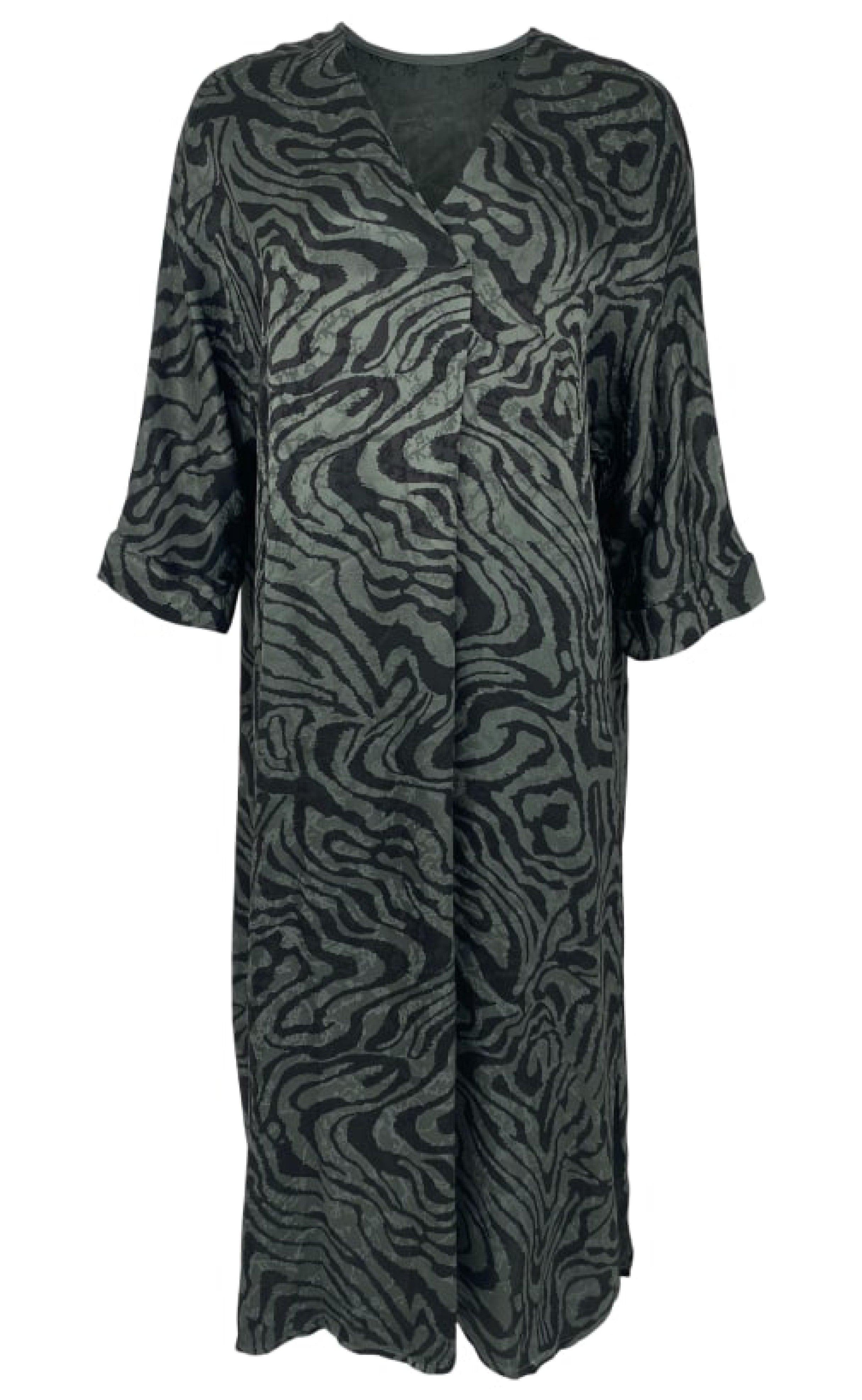 Black Colour Kjole - Tally Satin - Army