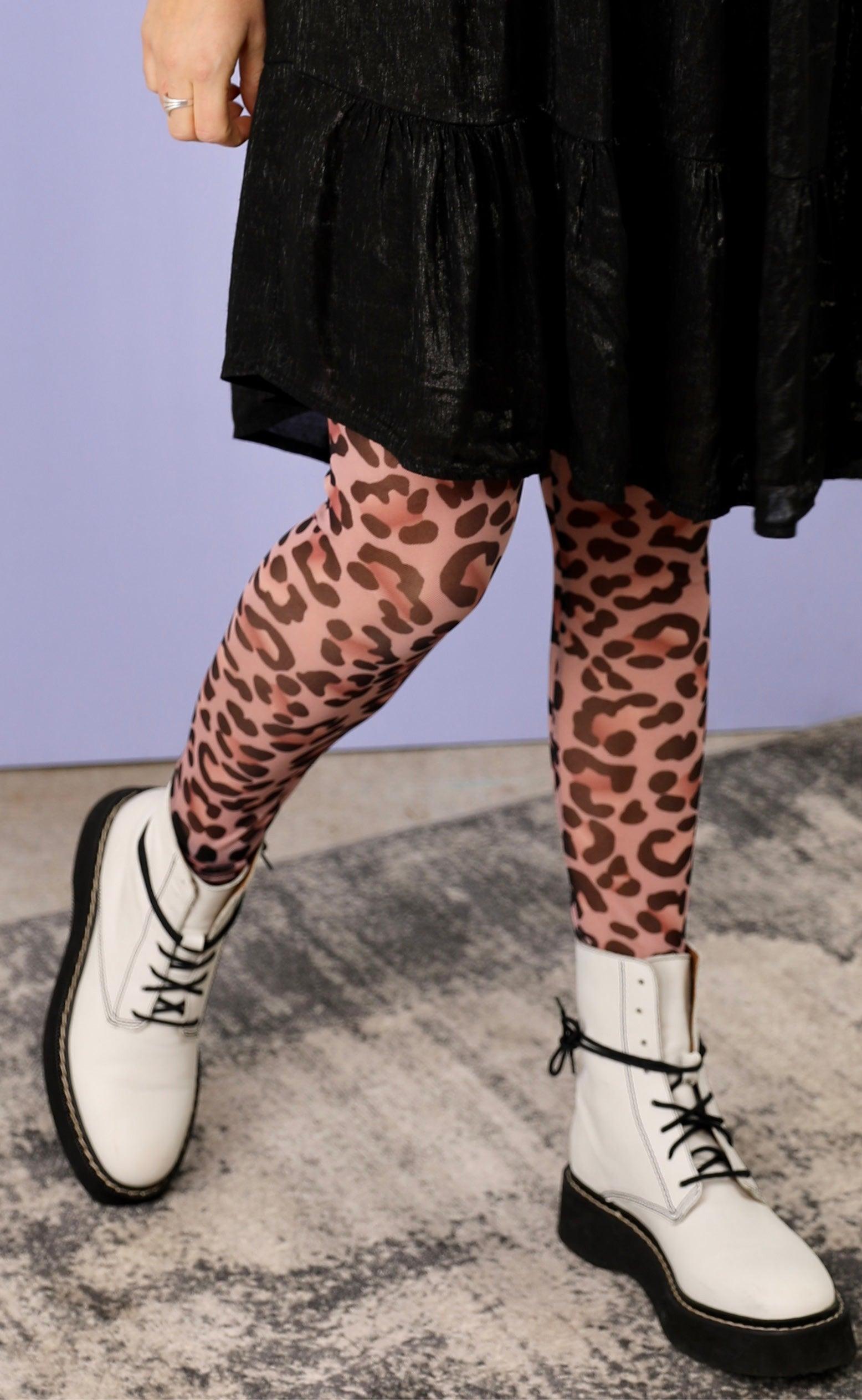 Black Colour Leggings - Annie Mesh - Rose Leo