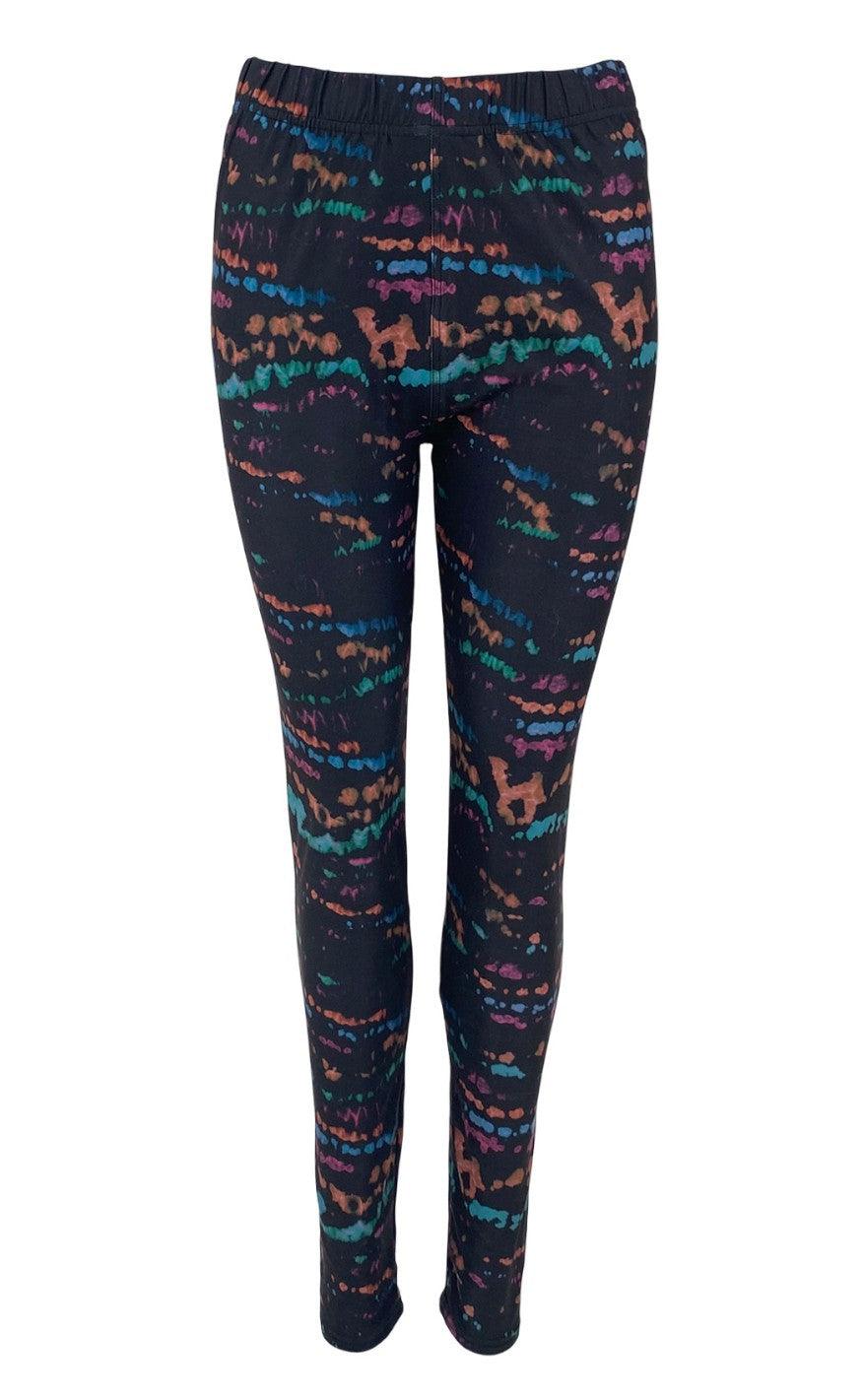 Black Colour Leggings - Robyn - Black Stain