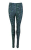 Black Colour Leggings - Robyn - Green Snake