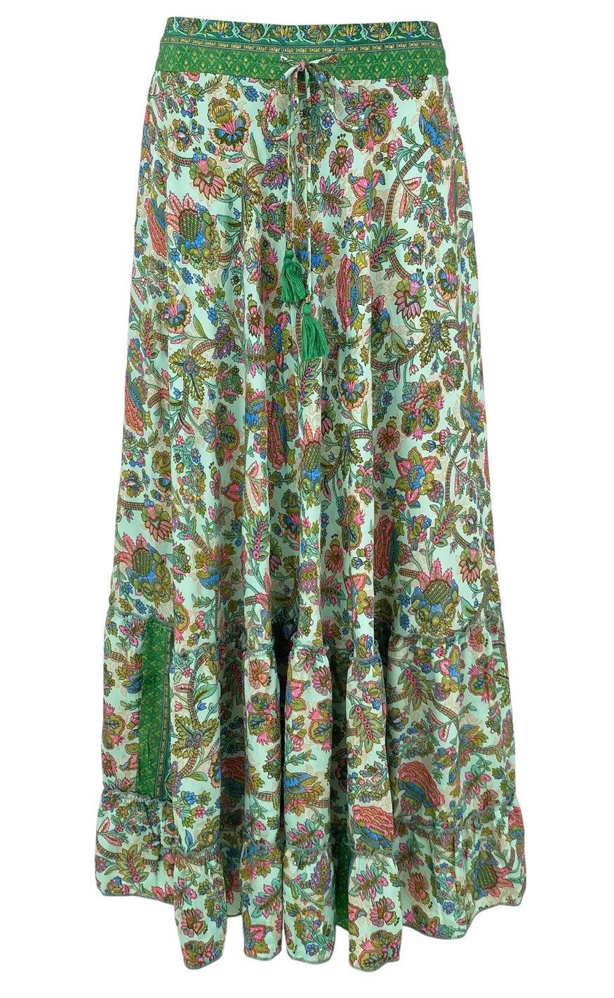 Black Colour Nederdel - Luna Maxi - Green Calypsa