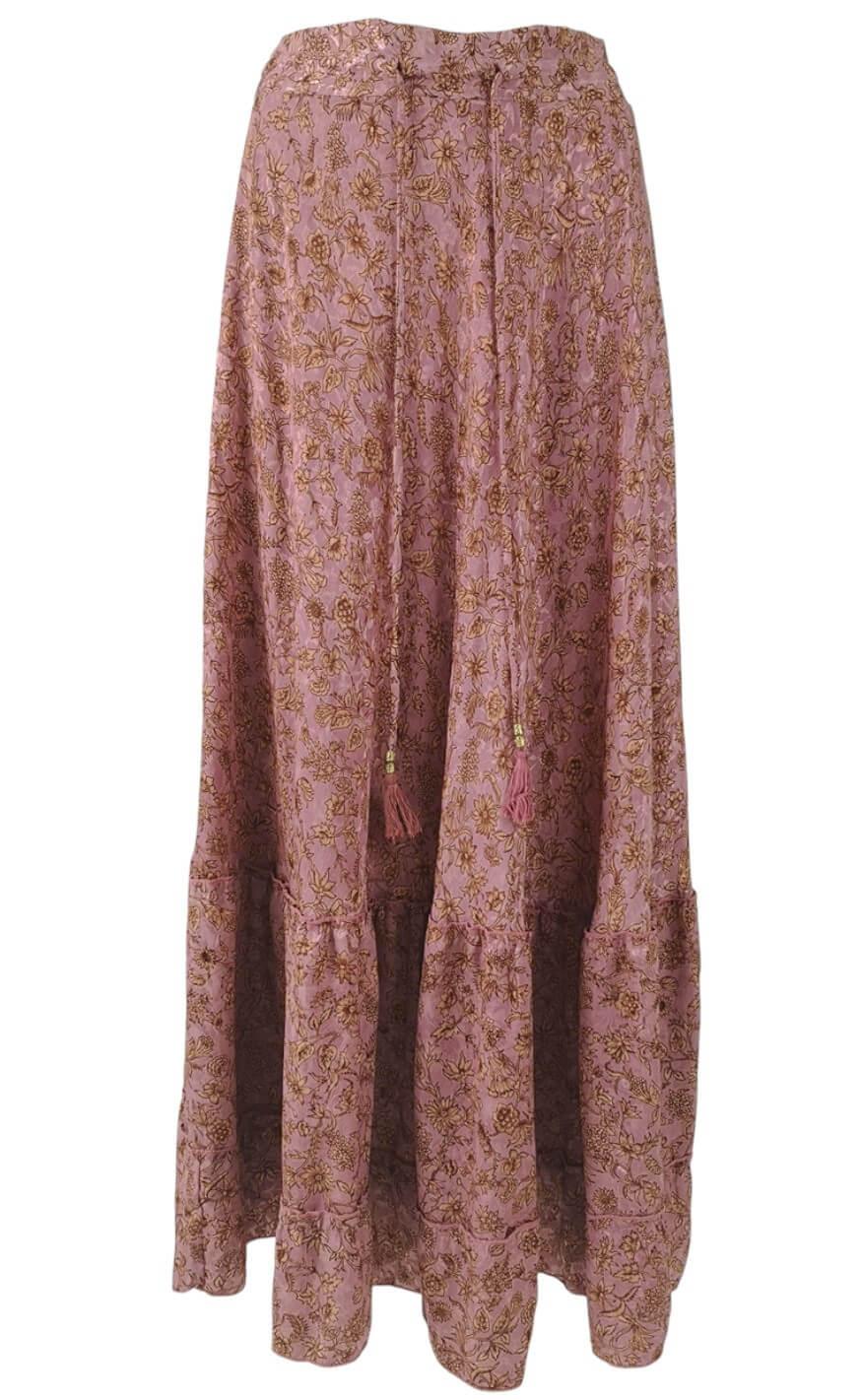Black Colour Nederdel - Luna maxi Frill - Poetry Rose