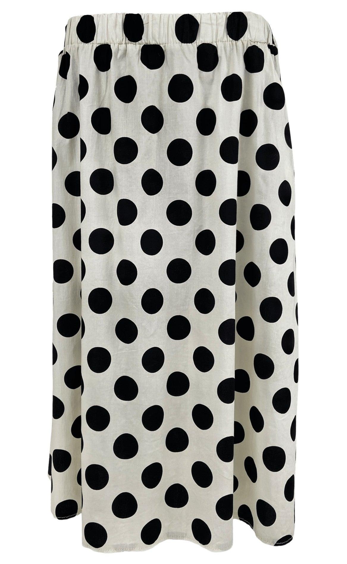 Black Colour Nederdel - Polka - Black