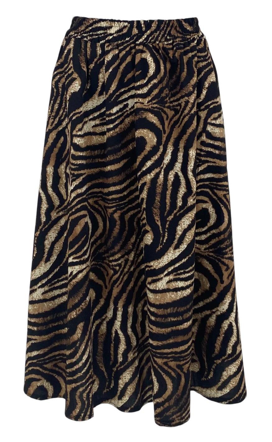 Black Colour Nederdel - Polka - Zebra Brown