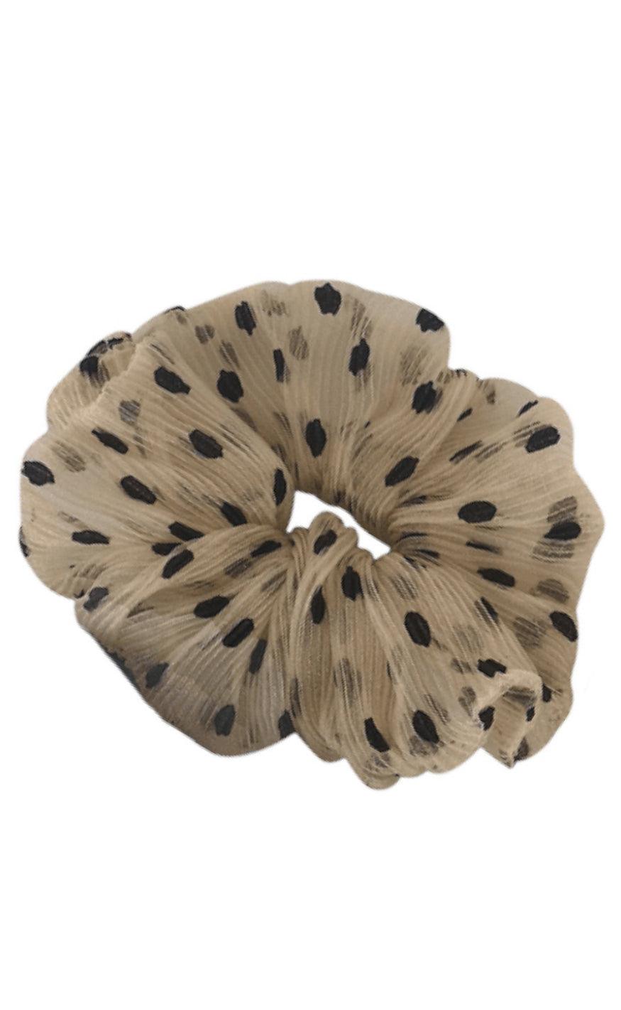 Black Colour Scrunchie - Andrea - Beige