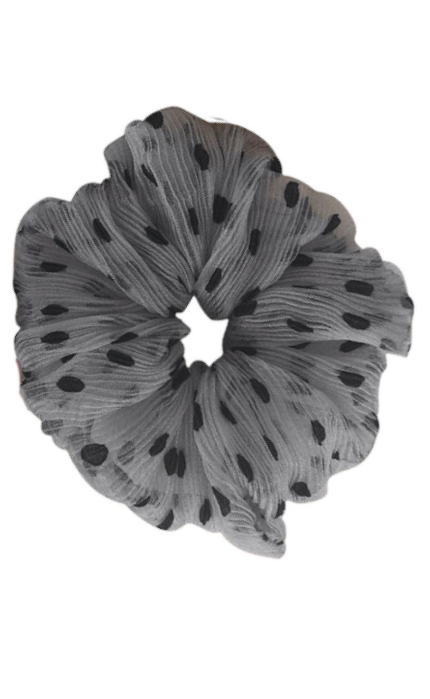 Black Colour Scrunchie - Andrea - Grey