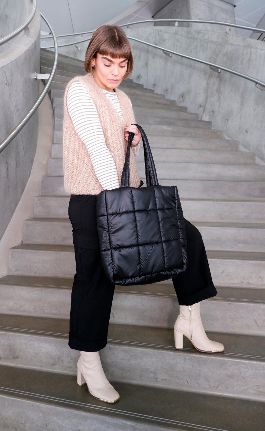 Black Colour Shopper - Lucky - Black
