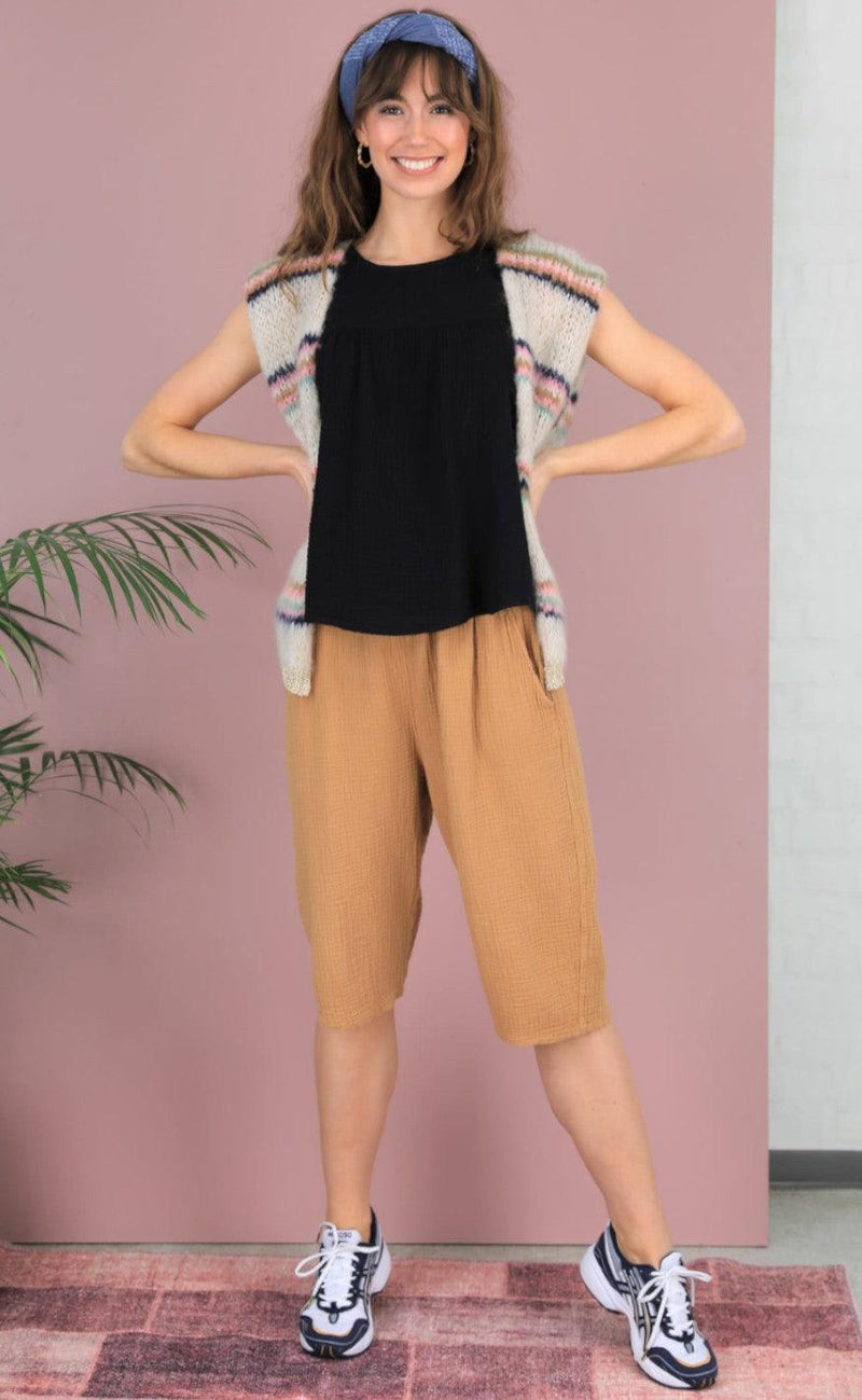 Black Colour Shorts - Dune - Camel