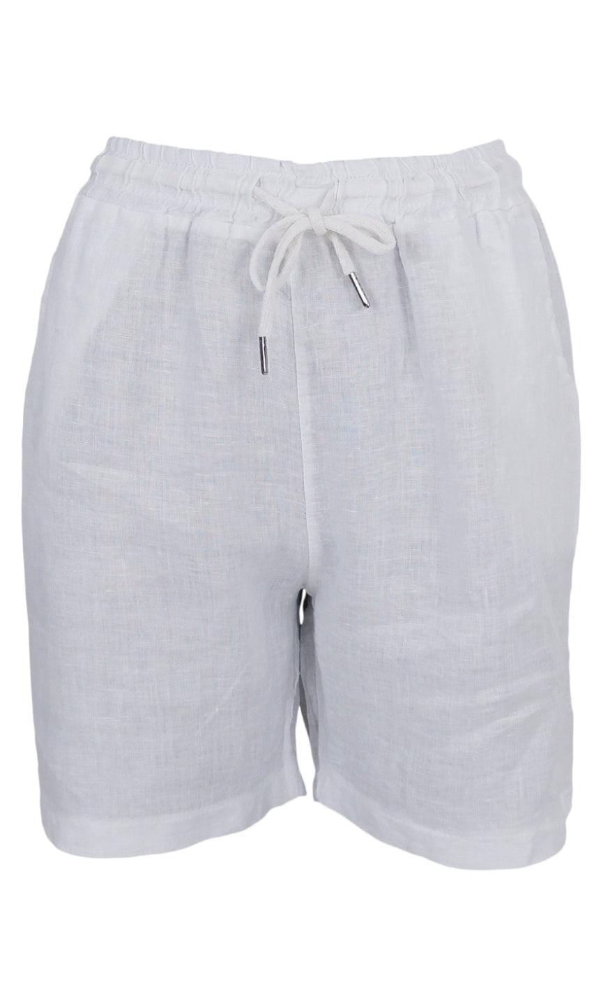 Black Colour Shorts - Melina - White