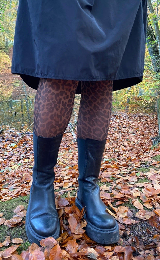 Black Colour Strømpebukser - Alma Leo - Brown Leo