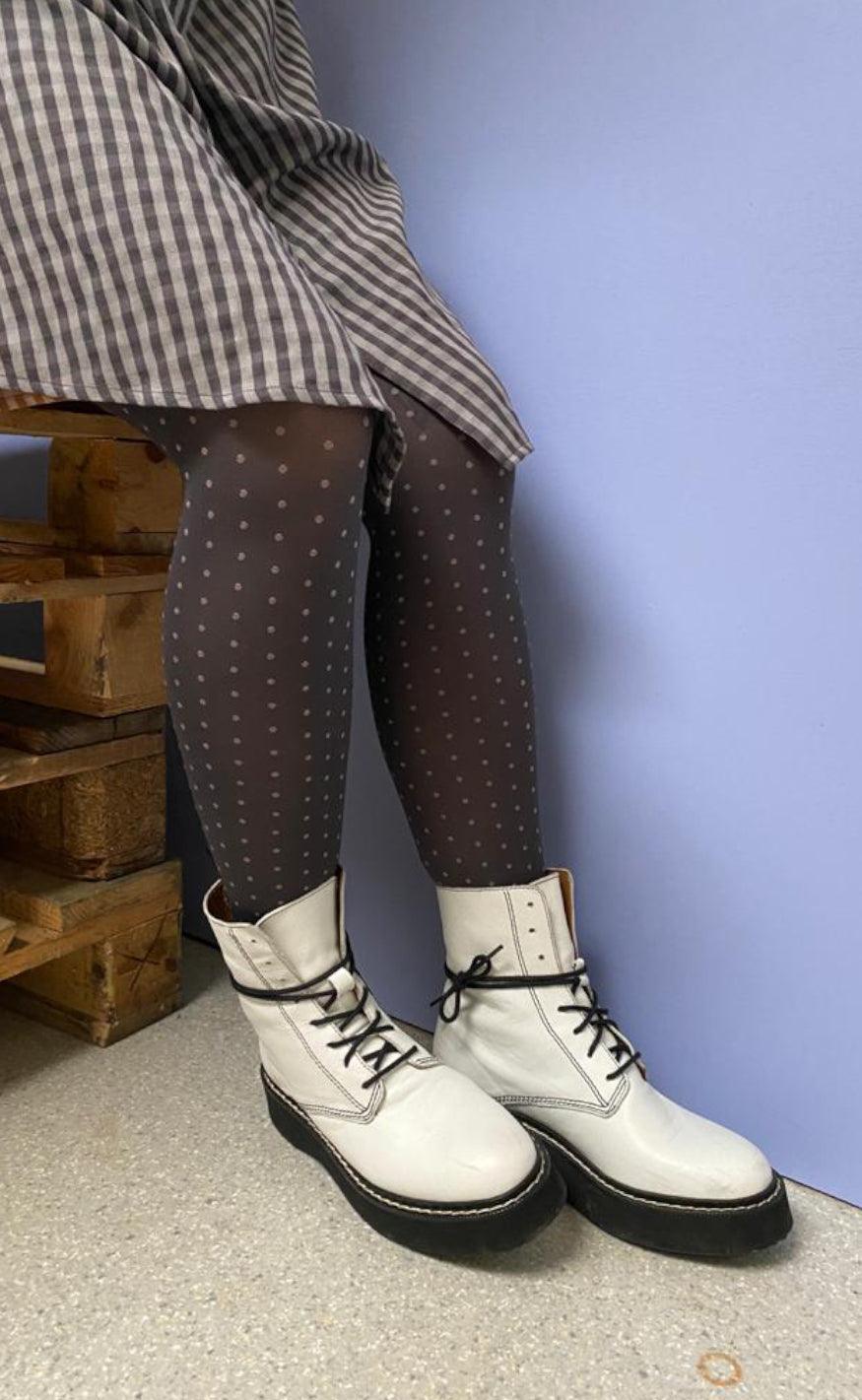 Black Colour Strømpebukser - Anna Mini Dot - Grey