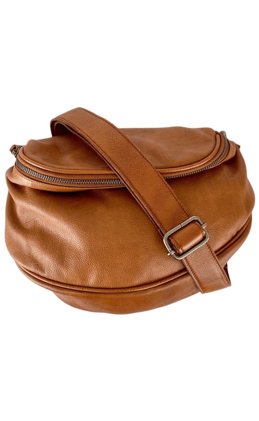 Black Colour Taske - Della Baggy Leather - Tan