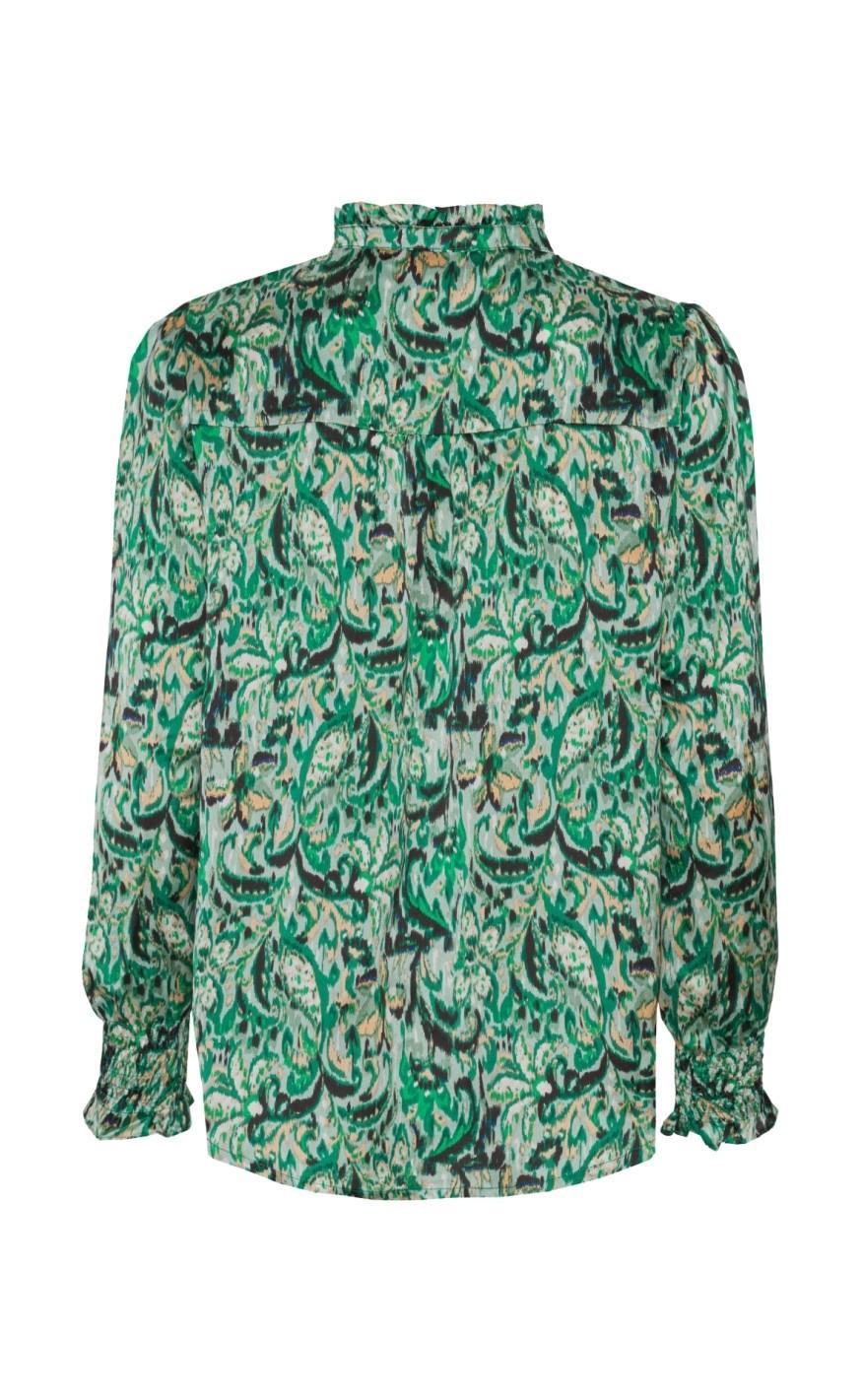 Continue Bluse - Asta - Green Paisly