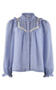Continue Bluse - Bodil - Blue/White