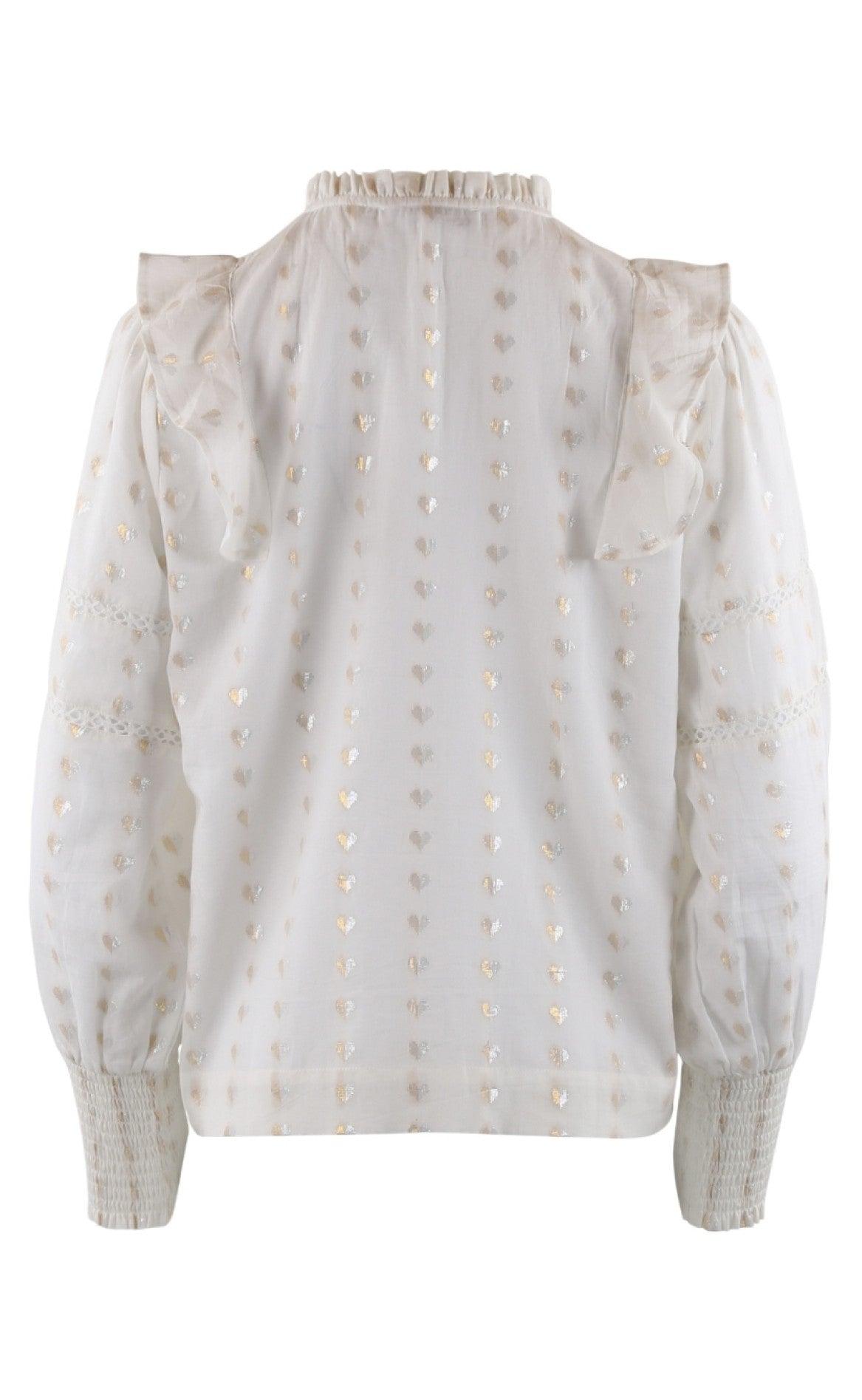 Continue Bluse - Joey - Heart White