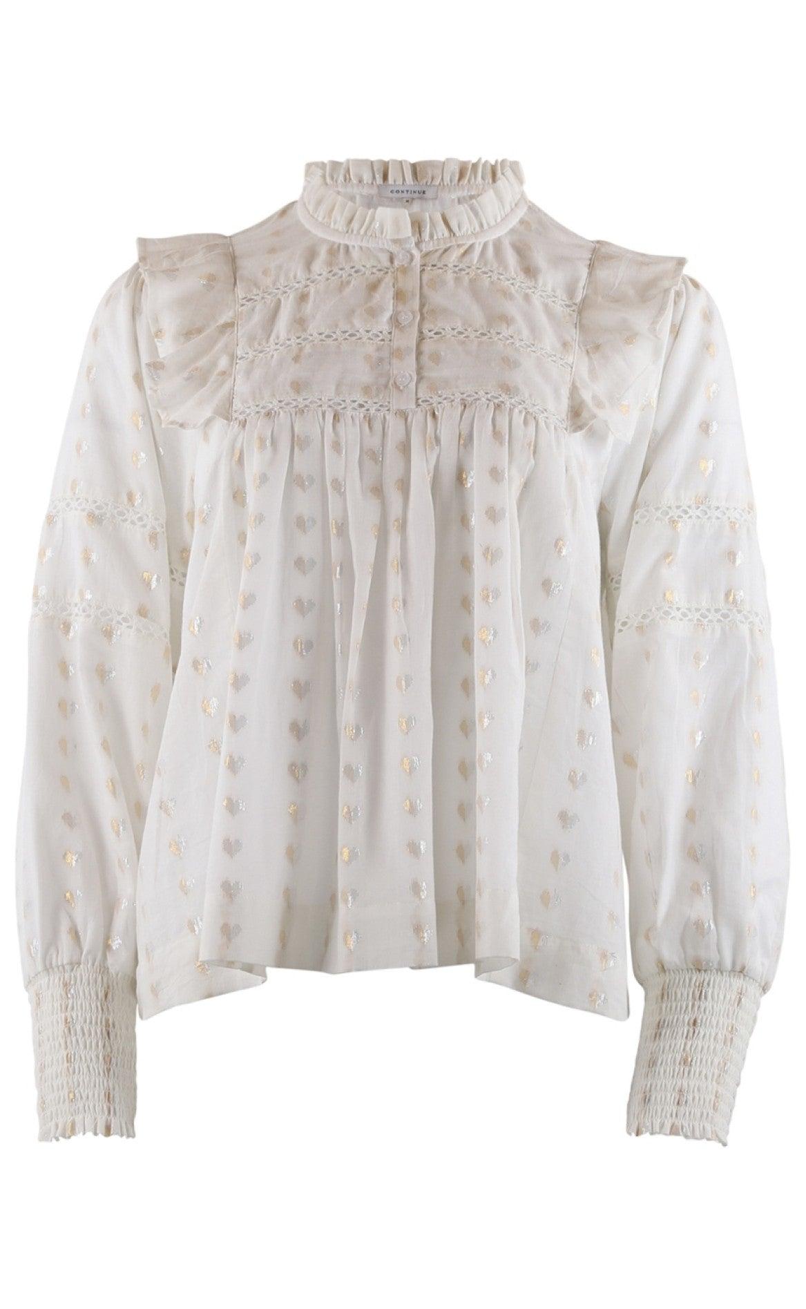 Continue Bluse - Joey - Heart White