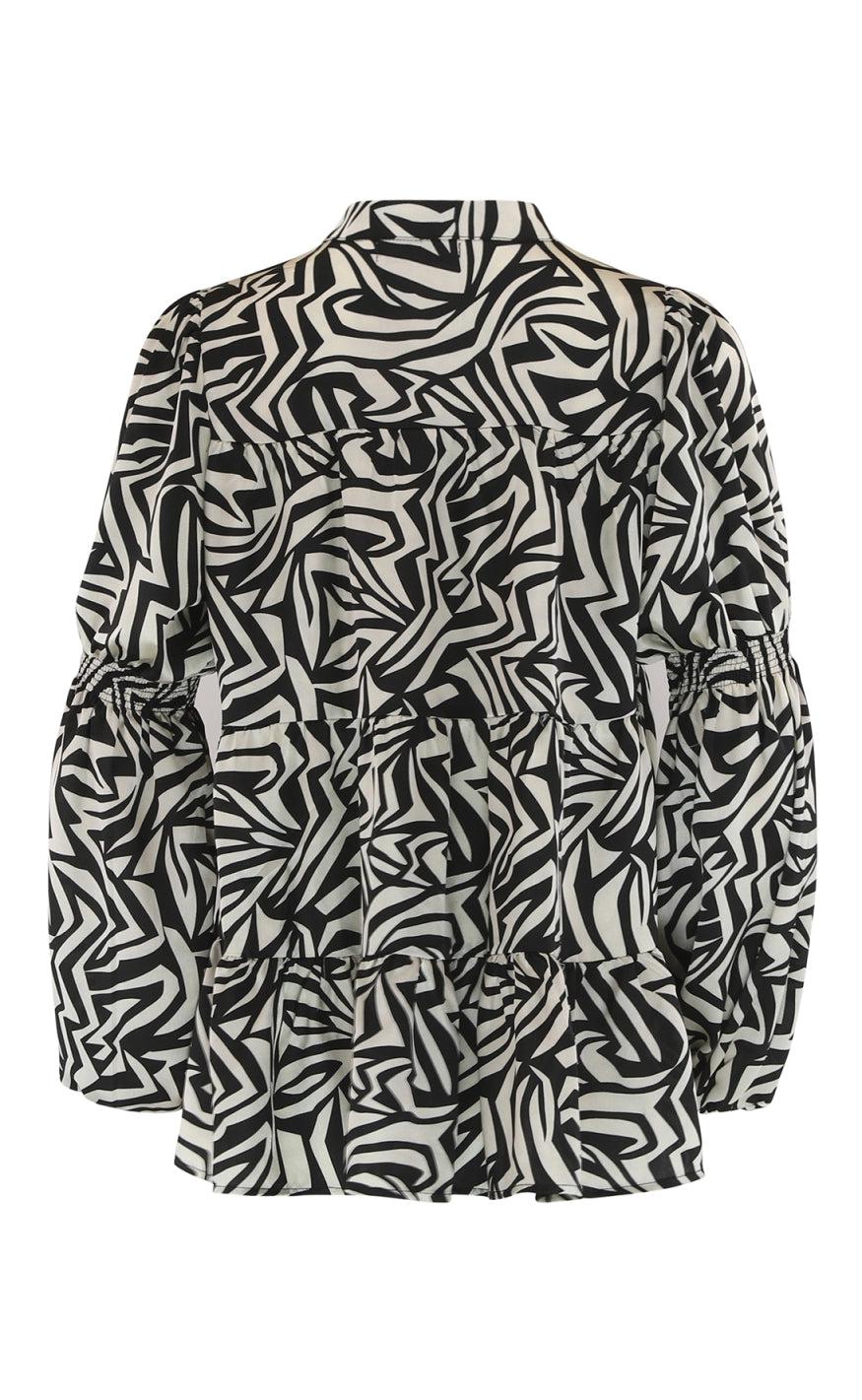 Continue Bluse - Sanna - Black/Offwhite