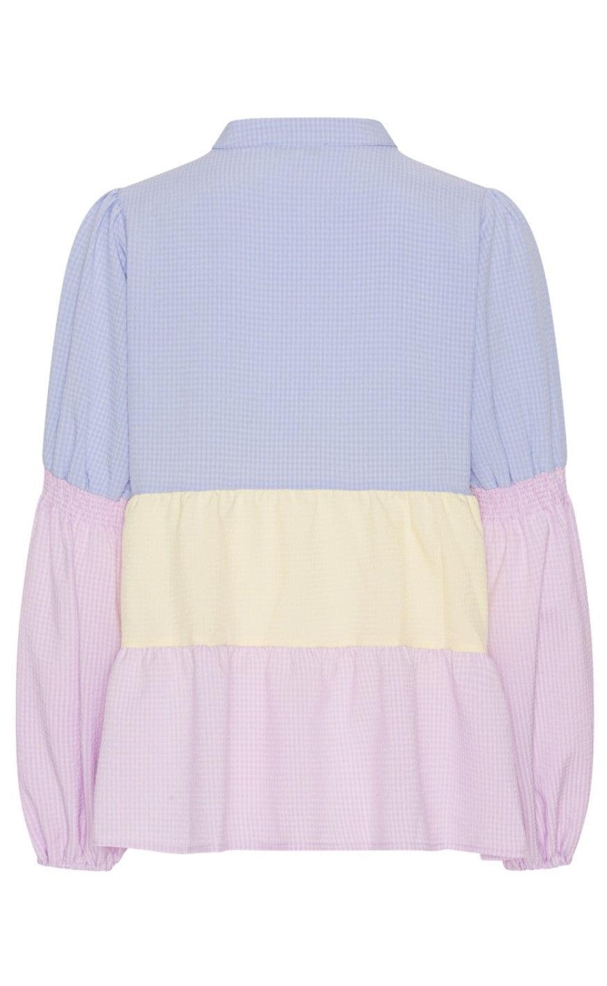 Continue Bluse - Sanna - Blue/Yellow/Purple