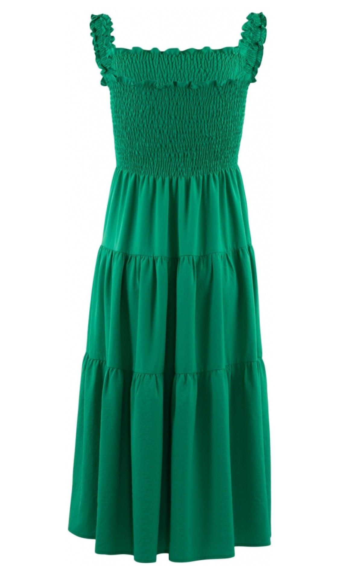 Continue Kjole - Beth Smock - Grass Green