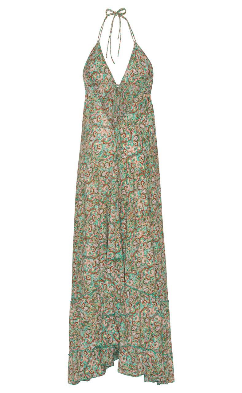 Continue Kjole - Dolly - Green Small Paisley