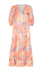 Continue Kjole - Thyra - Orange/Blue Flower
