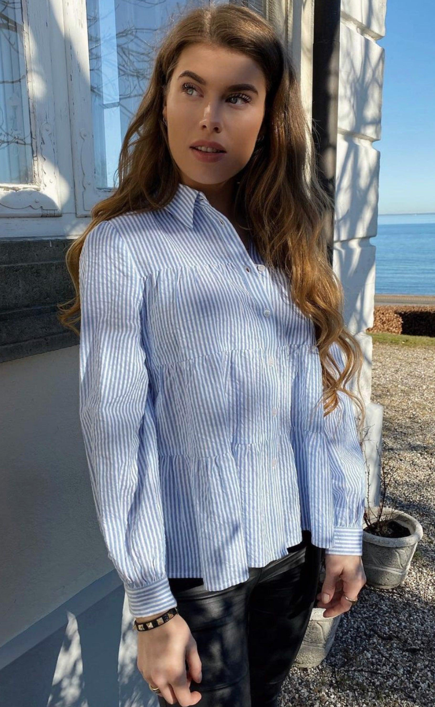 Continue Skjorte - Melina - Blue Stripe