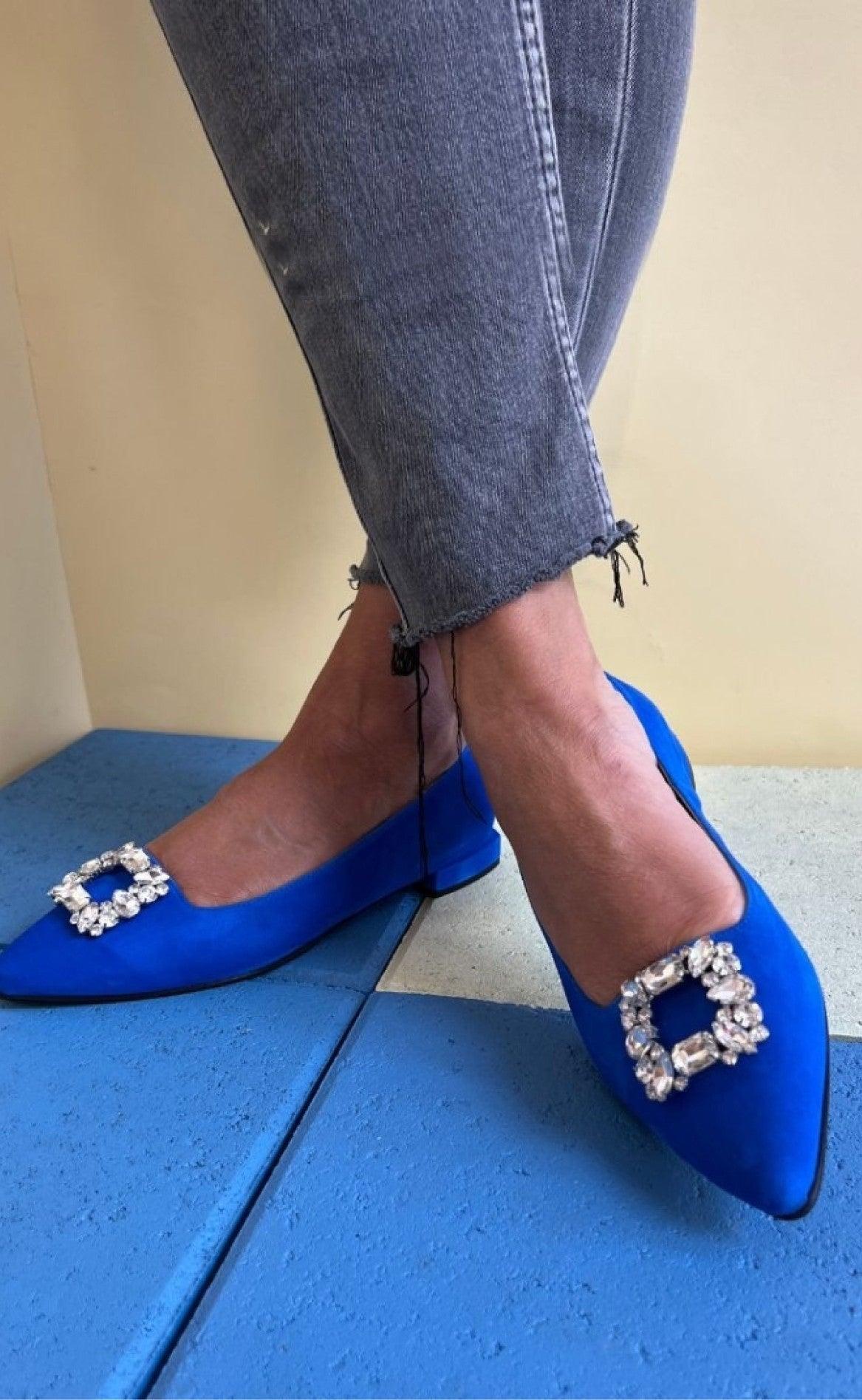 kobling kage Trin Copenhagen Shoes Ballerina - Fairytales - Electric Blue | Hurtig levering |  Fashionbystrand