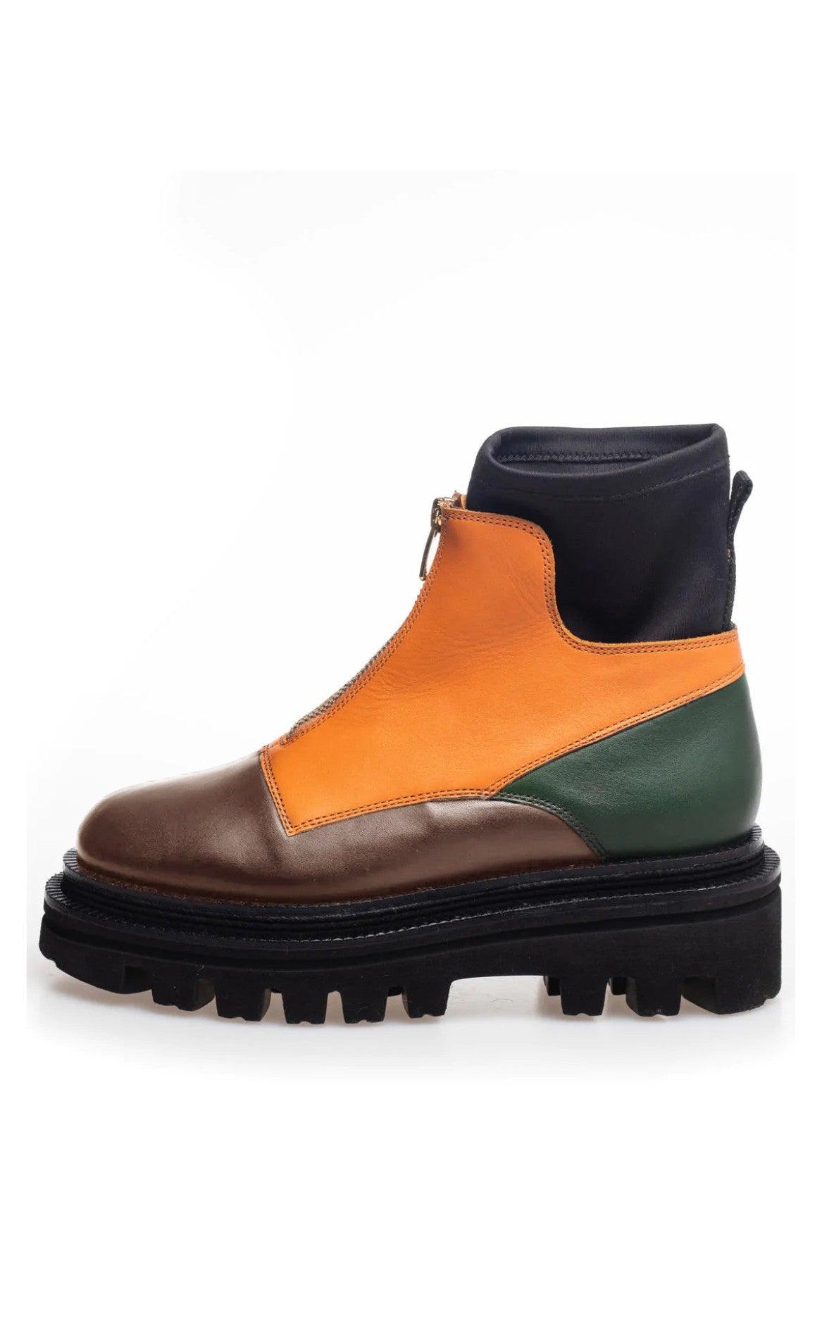 Copenhagen Shoes By Josefine Valentin Støvler - Cosy Chunky - Brown/Orange