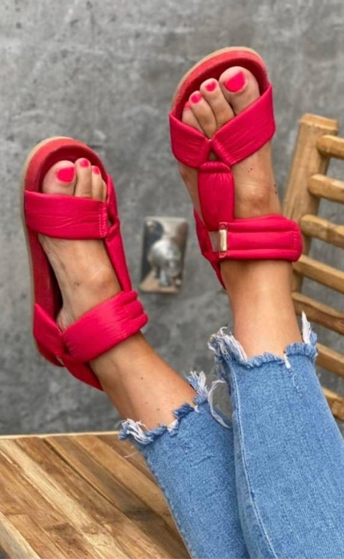 forfriskende udkast Jakke Copenhagen Shoes Sandaler - Carrie - Red | Hurtig levering | Fashionbystrand