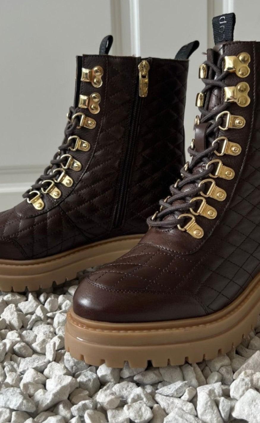 Copenhagen Shoes Støvle - Watch Quilted - Brown