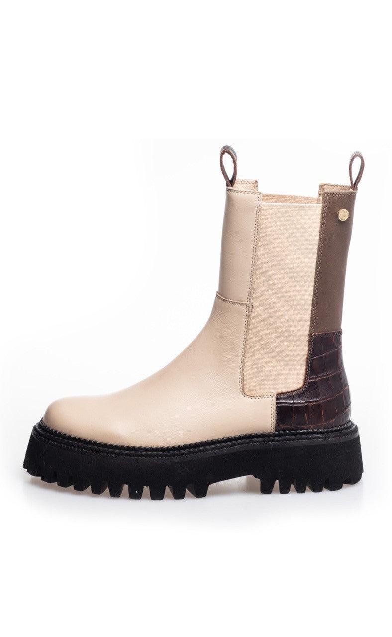 Copenhagen Shoes Støvler - New Lemon Multi - Beige White Bordo