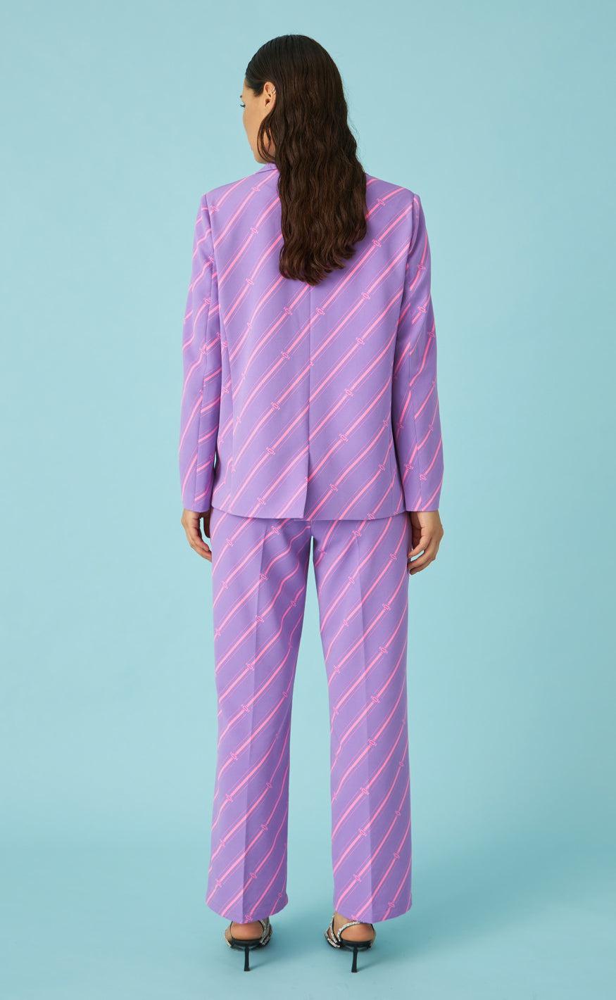 Cras Bukser - Aby - Mono Stripe Purple