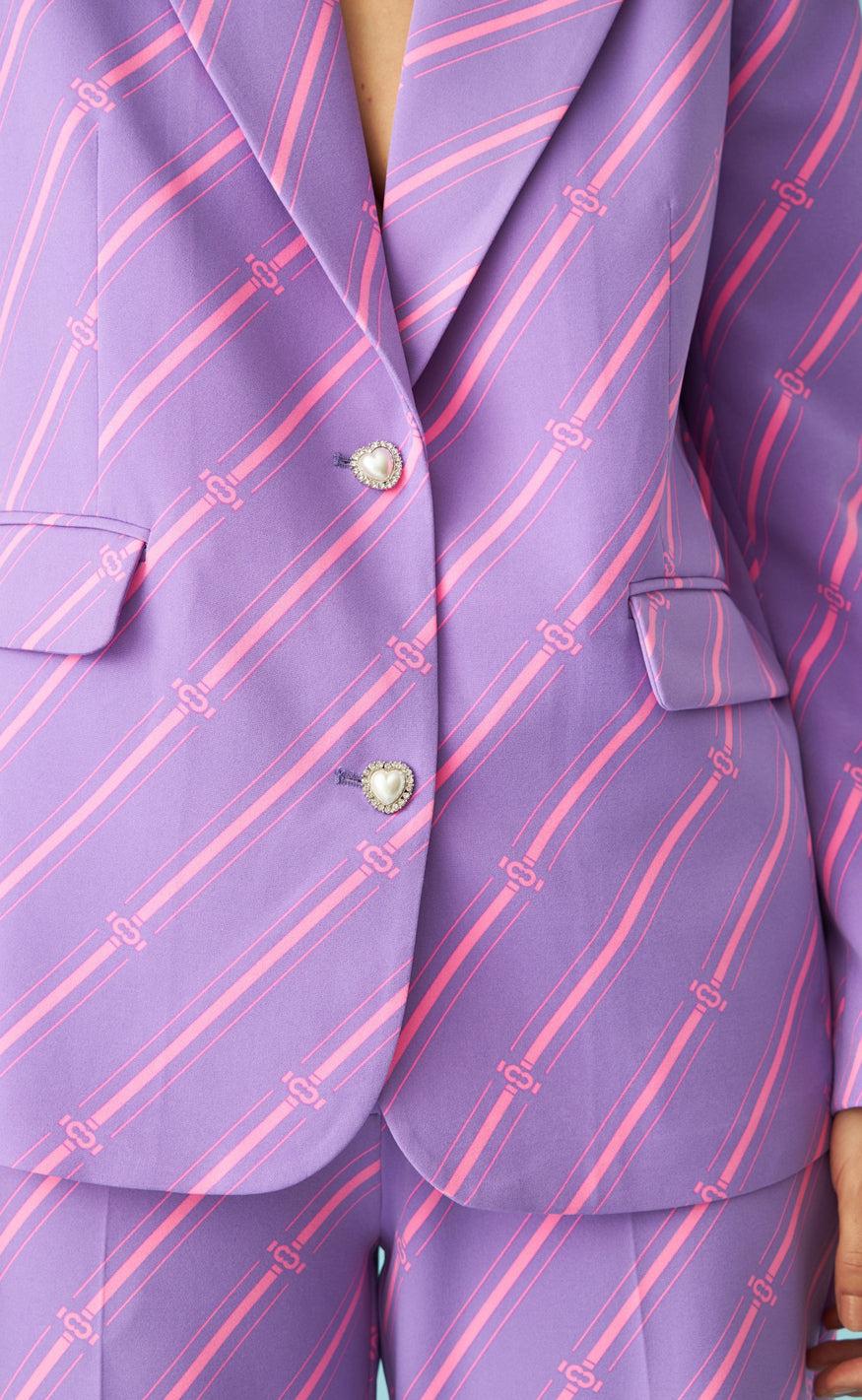 Cras Bukser - Aby - Mono Stripe Purple