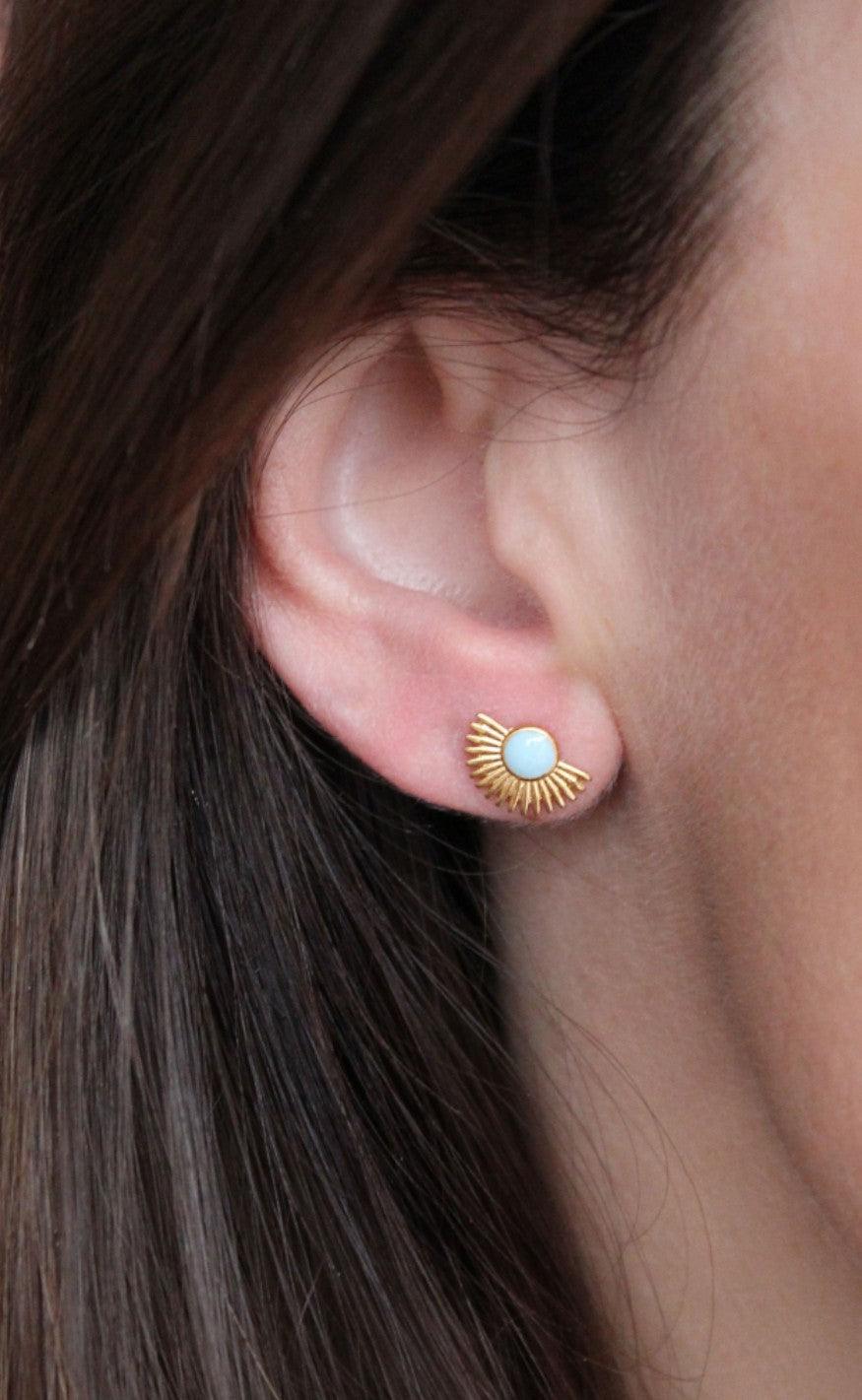 ENAMEL Copenhagen Øreringe / Stud - Soleil - Arctic Blue
