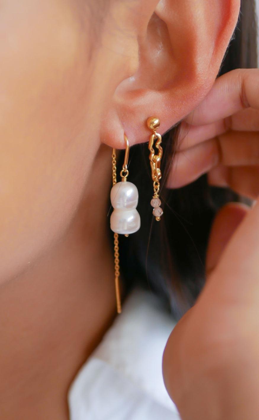 ENAMEL Copenhagen Øreringe - Twin Pearls - Pearl