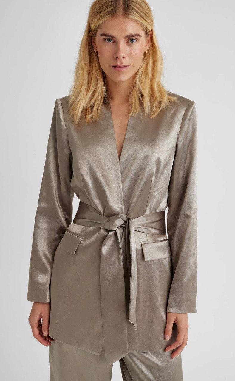 Freequent Blazer - Satin - Desert Taupe Metallic