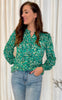 Freequent Bluse - Adney - Pepper Green W. Sharp Green