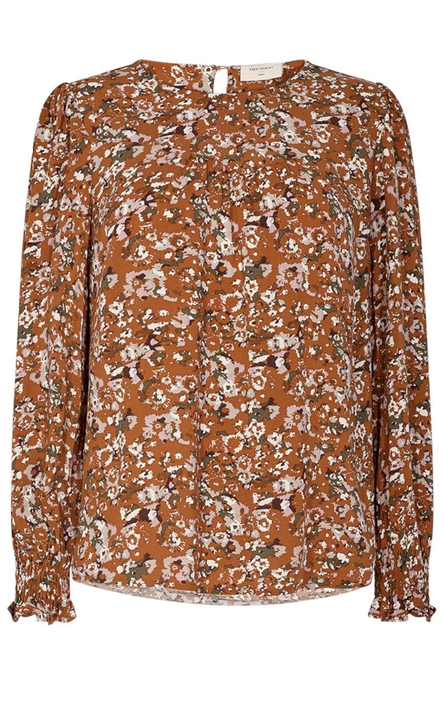 Freequent Bluse - Adney - Roasted Pecan w. Pale Mauve