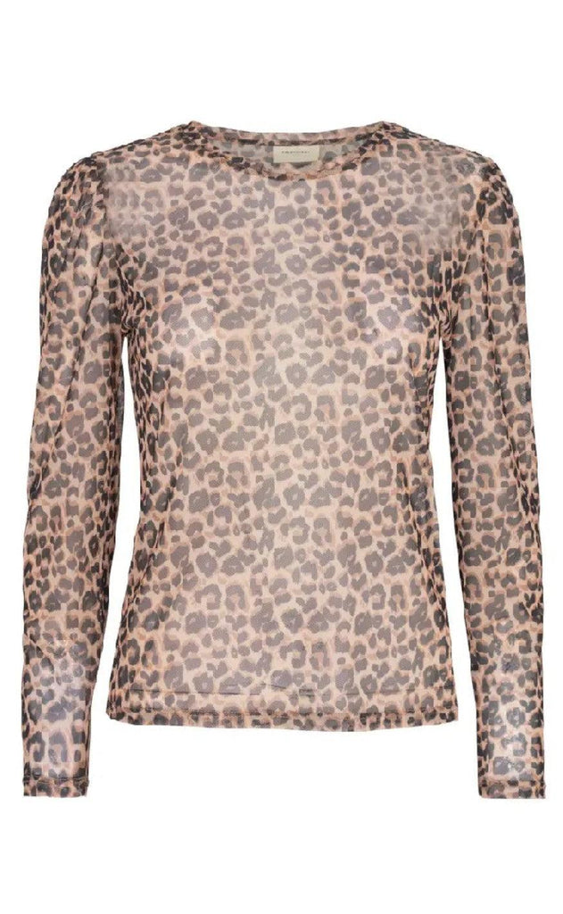 Freequent Bluse - Babara - Silver Mink Leo Mix