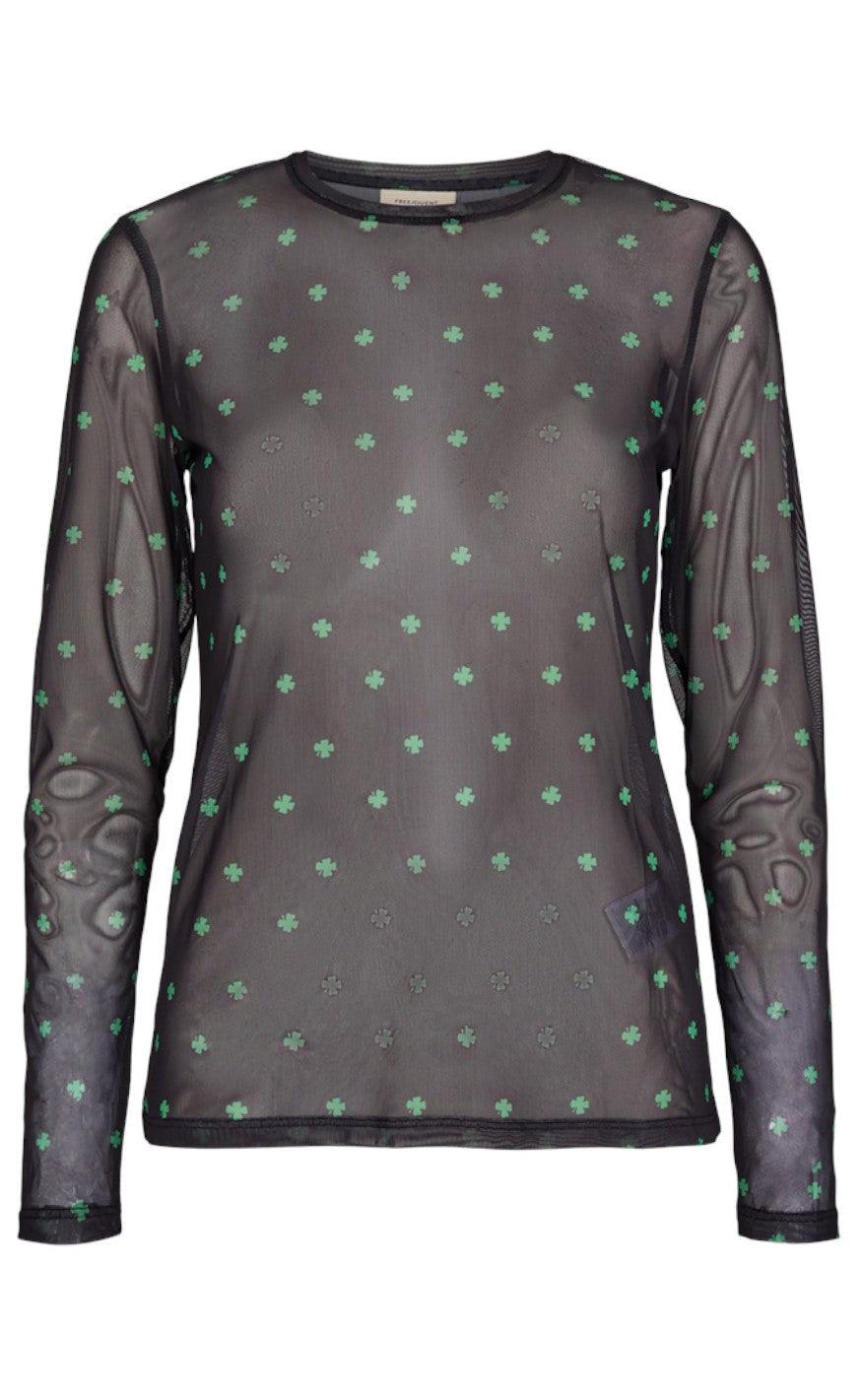 Freequent Bluse - Barbine - Kelly Green Mix