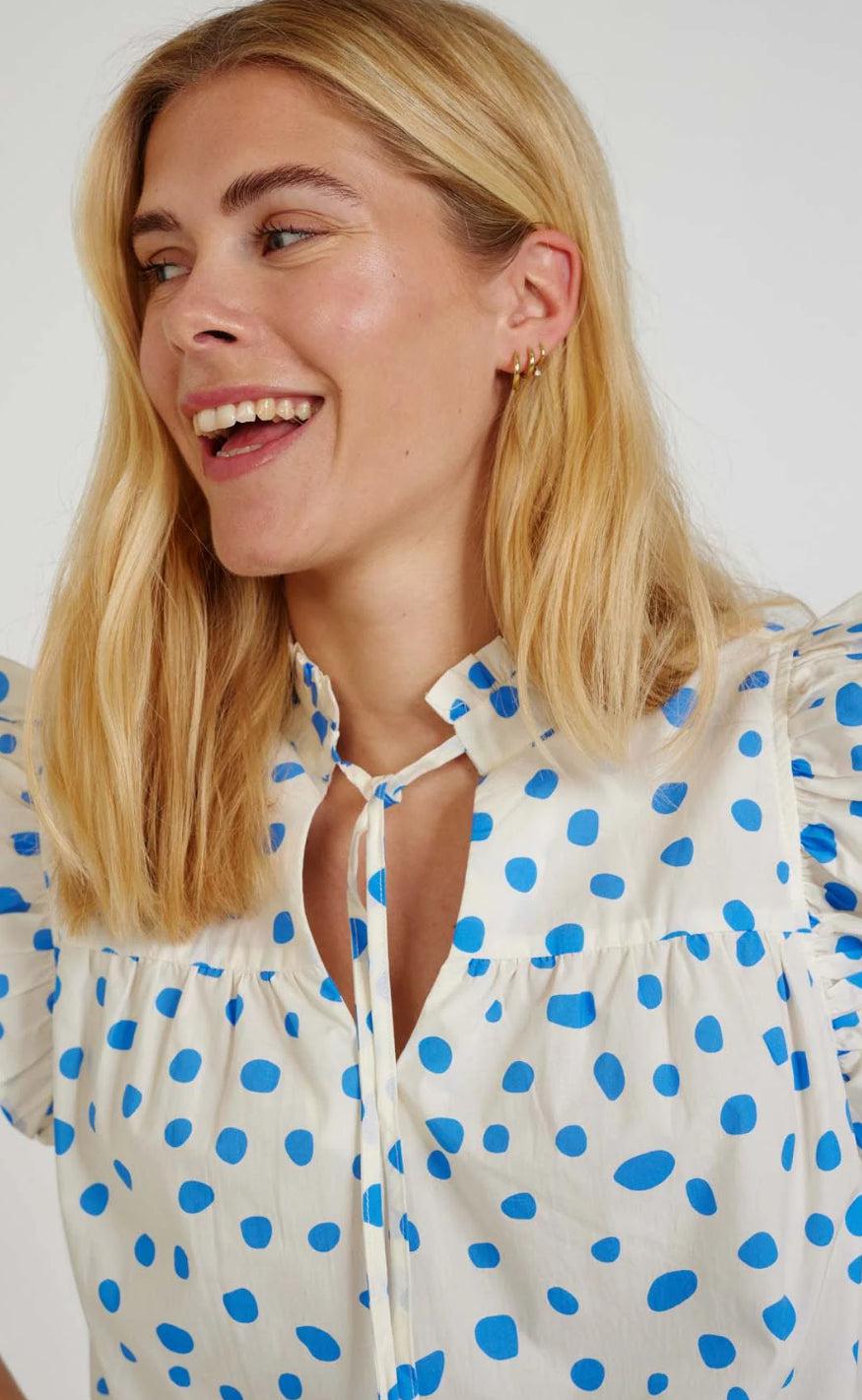 Freequent Bluse - Dotcha - Marshmallow W. Marina