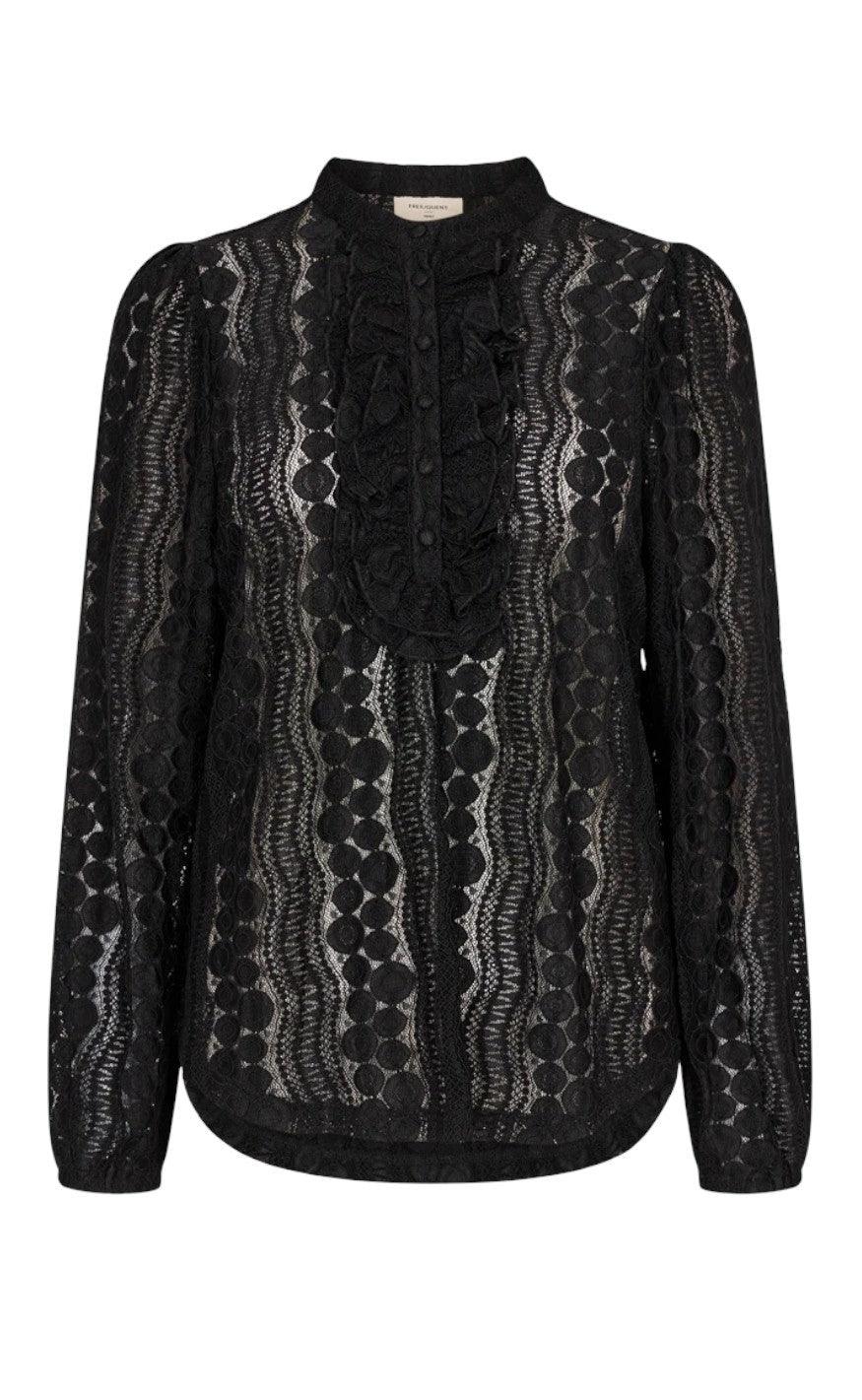 Freequent Bluse - Gro - Black