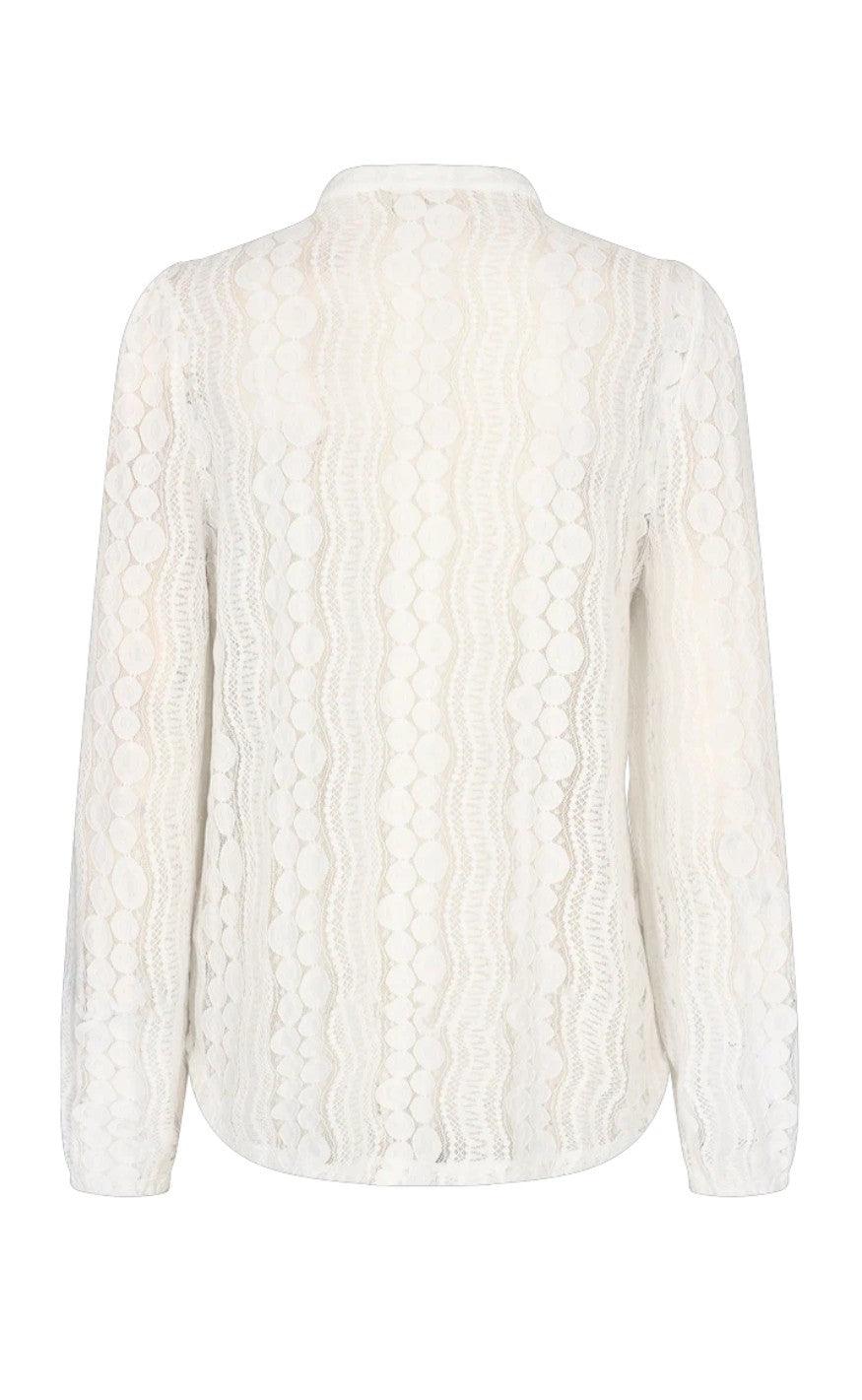 Freequent Bluse - Gro - Off White