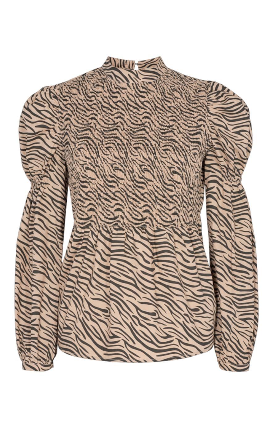 Freequent Bluse - Kaisa - Oxford Tan Zebra