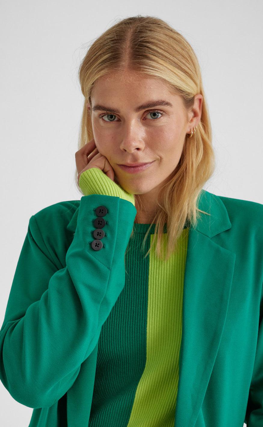 Freequent Bluse - Katie - Pepper Green W. Sharp Green