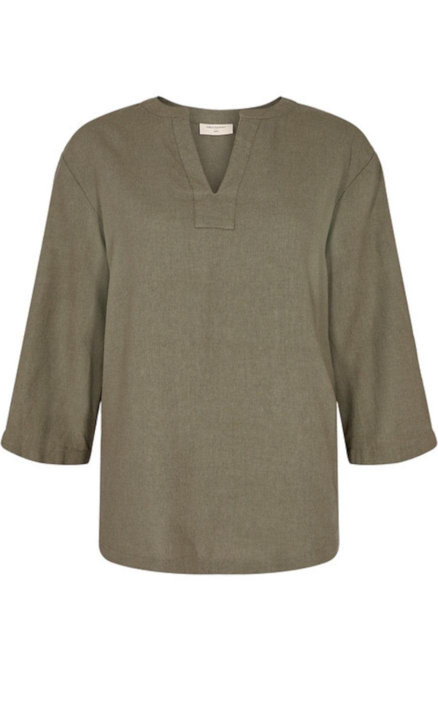 Freequent Bluse - Lava - Dusty Olive